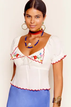 Rixo Didi Top - Cream