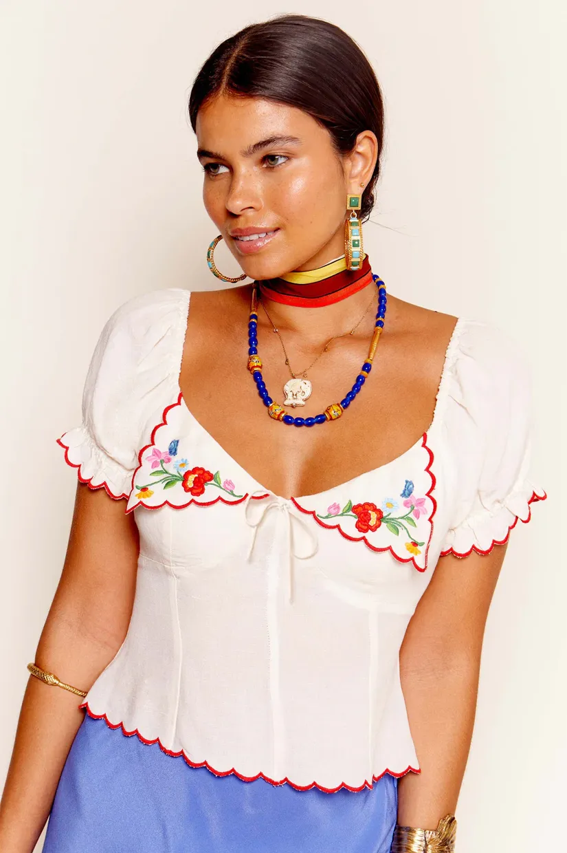 Rixo Didi Top - Cream