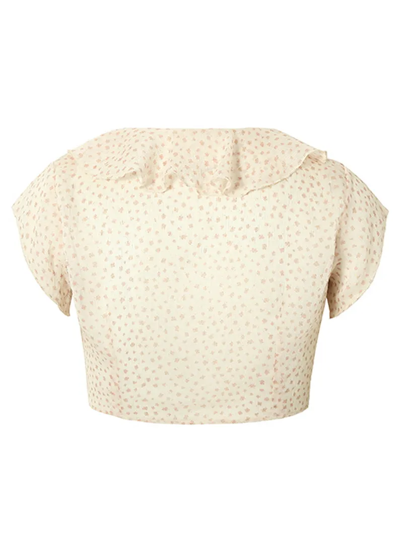 Rosy Tie Sheer Blouse