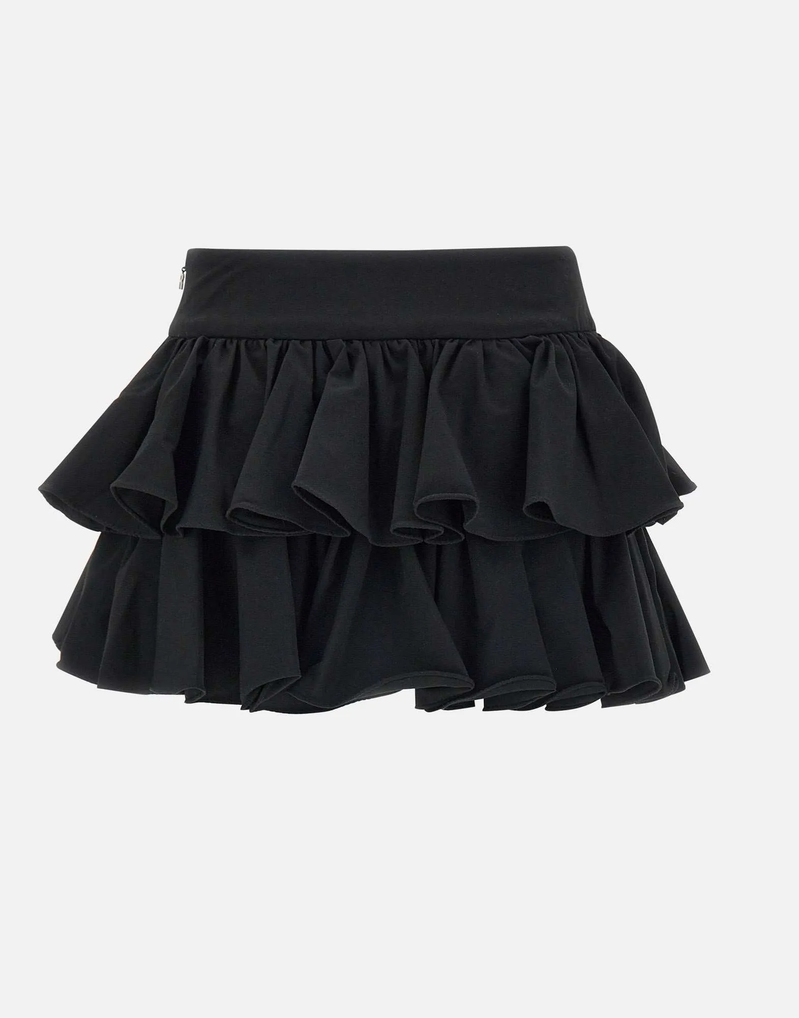 Rotera Birger Christensen bred ruffle minikjol i svart