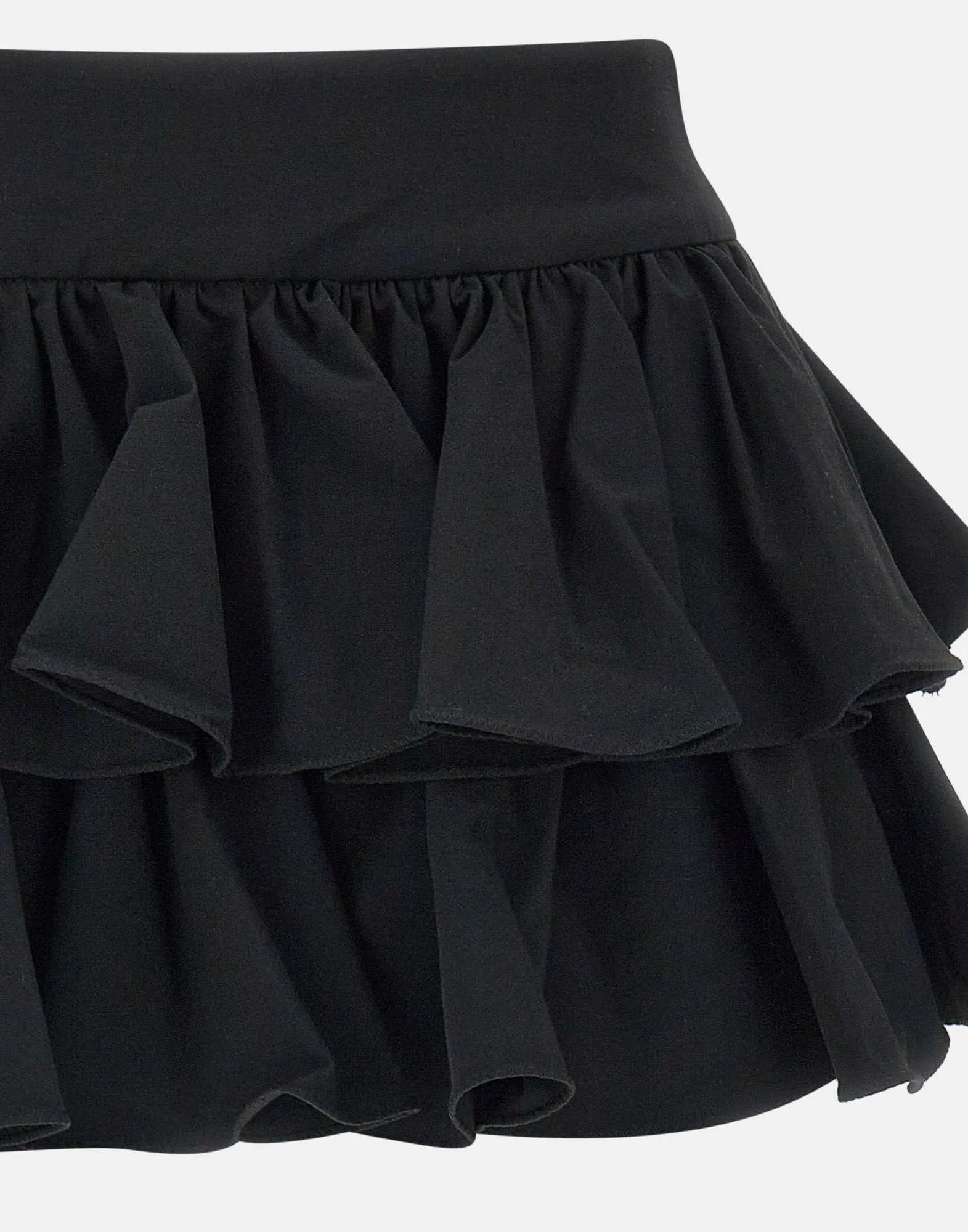 Rotera Birger Christensen bred ruffle minikjol i svart