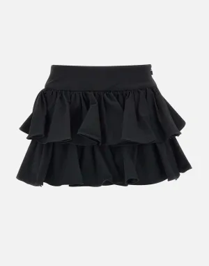 Rotera Birger Christensen bred ruffle minikjol i svart