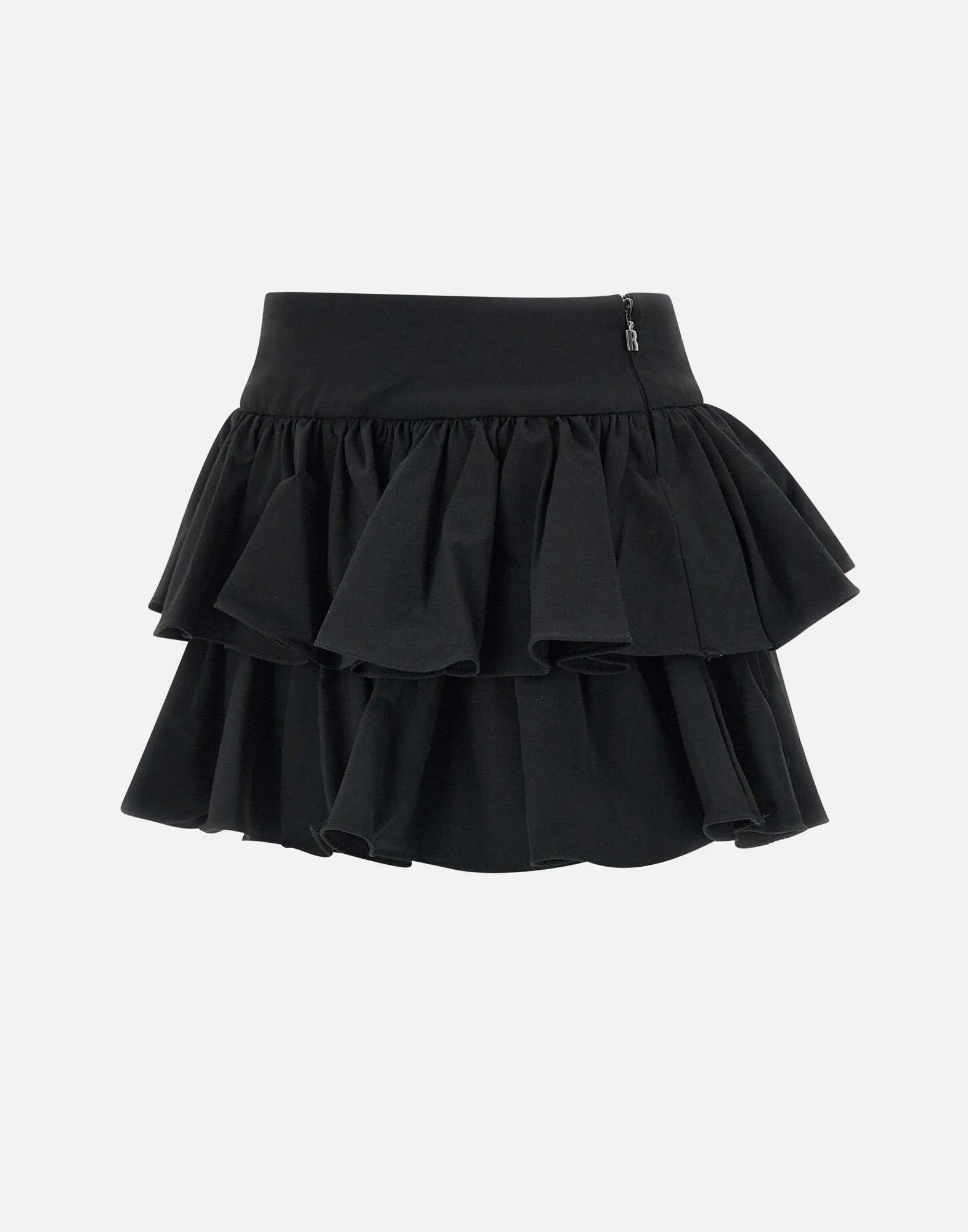 Rotera Birger Christensen bred ruffle minikjol i svart