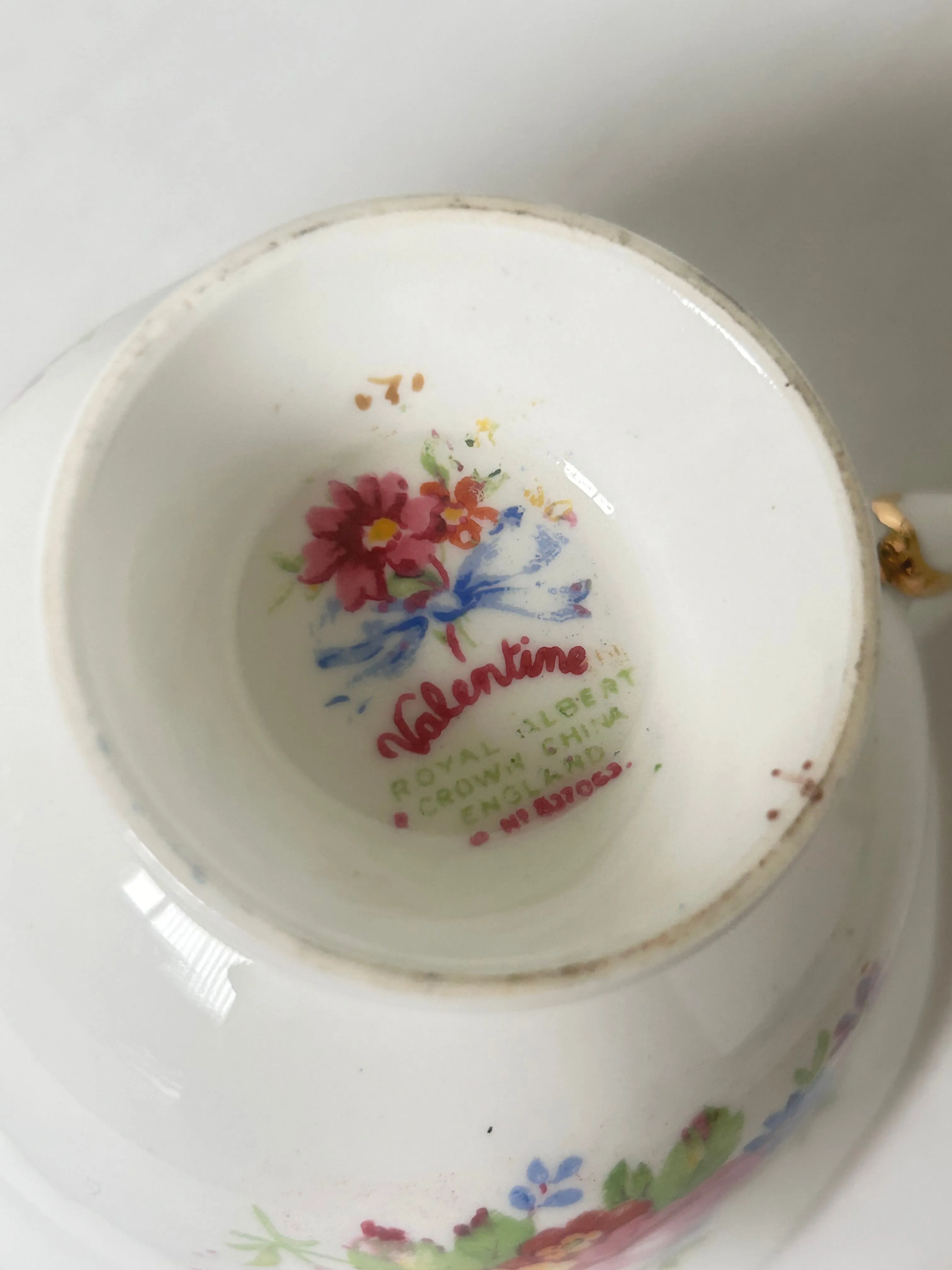 Royal Albert China “Valentine” Teacup & Saucer Trio