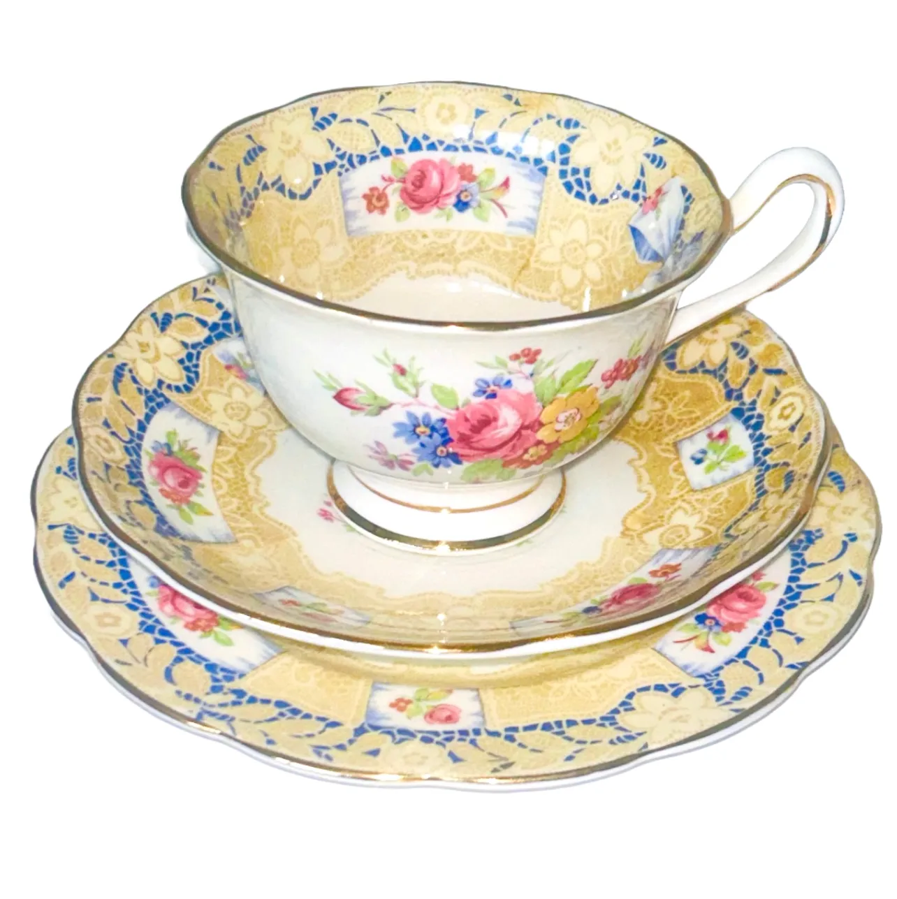 Royal Albert China “Valentine” Teacup & Saucer Trio