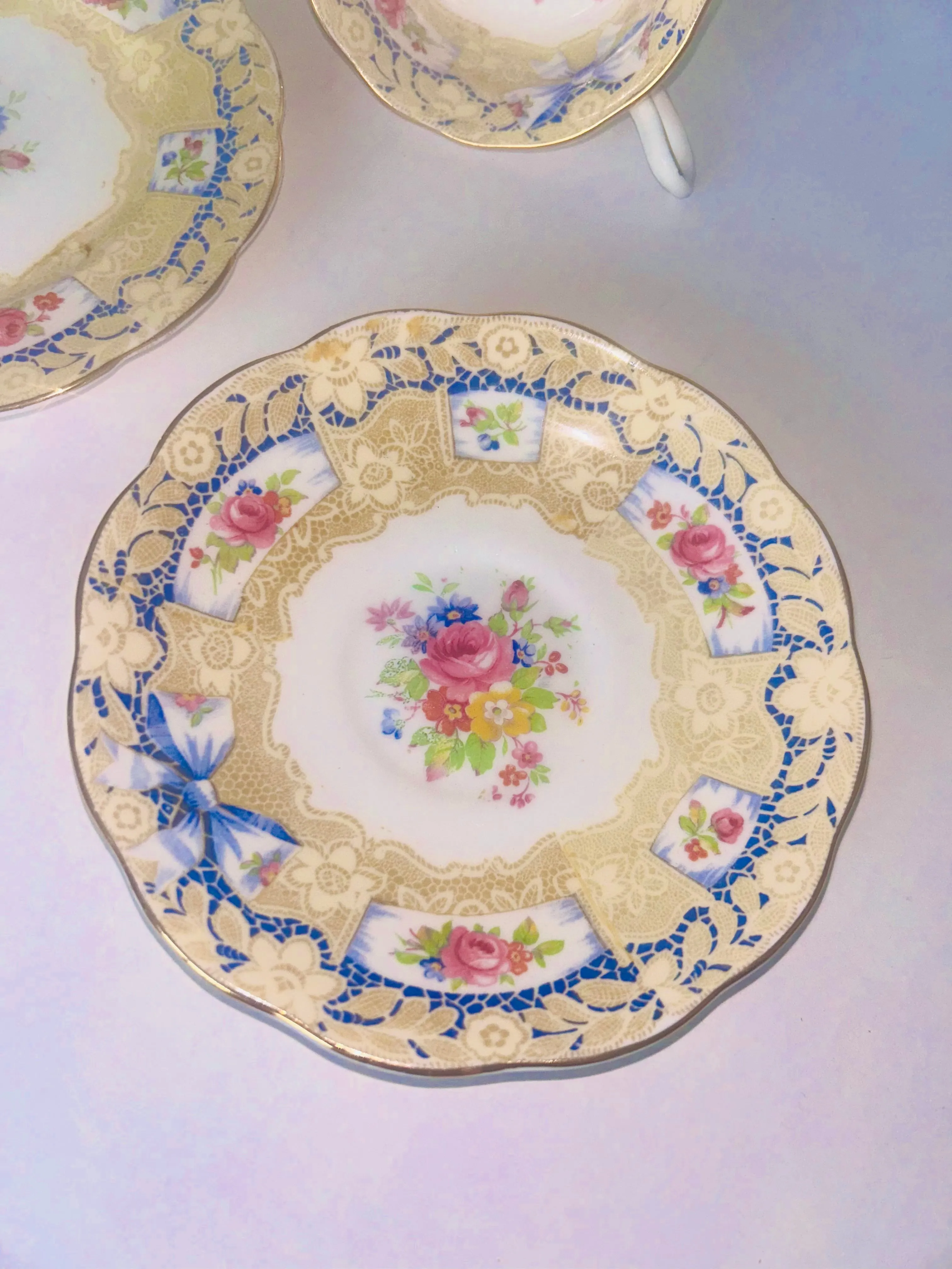 Royal Albert China “Valentine” Teacup & Saucer Trio