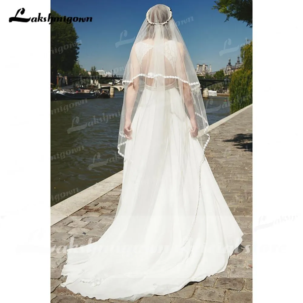Roycebridal Summer Wedding Dress New Style Backless Sexy Bridal Beach V-neck
