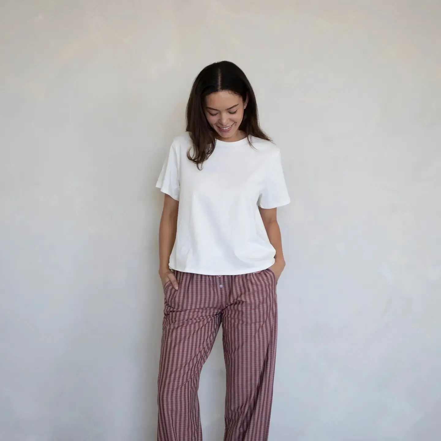 Rust Plaid Boxer Pants
