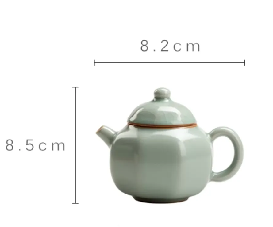 Ruyao Six-Sided Teapot with Ceramic Filter & Crackle Glaze - Crafted for Tea Connoisseurs