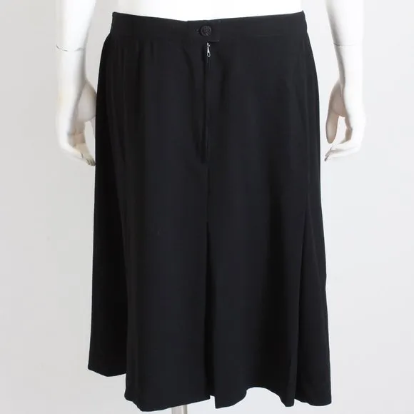 Salvatore Ferragamo Suit Jacket Skirt 2pc Set Black Wool EU 46 Italy
