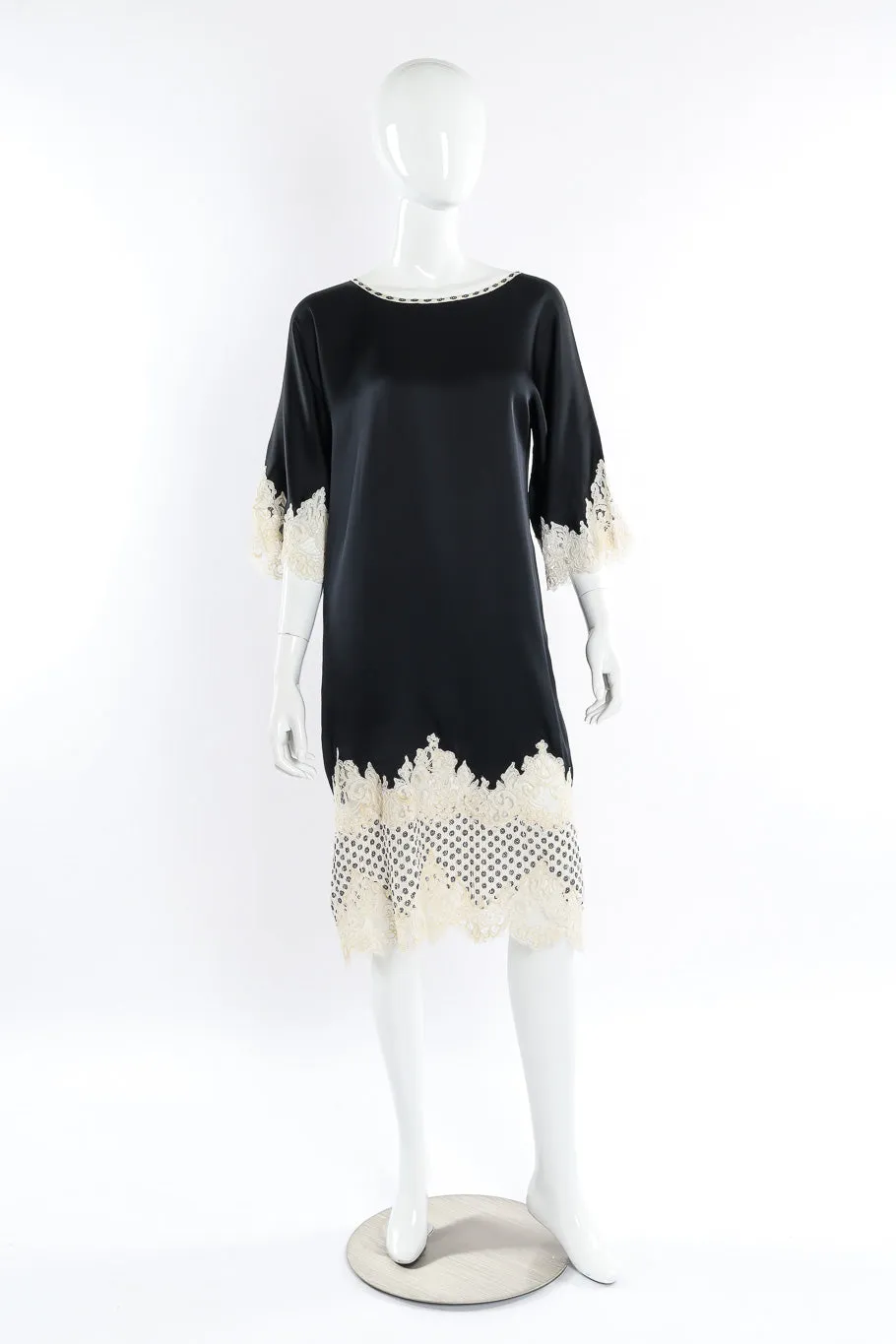 Satin and Lace Shift Dress