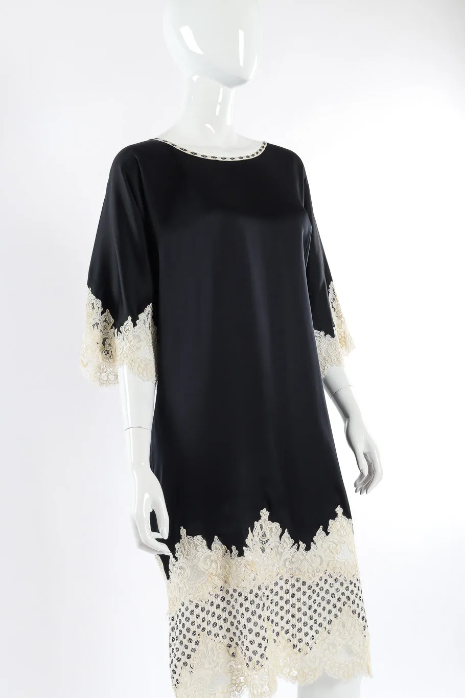 Satin and Lace Shift Dress