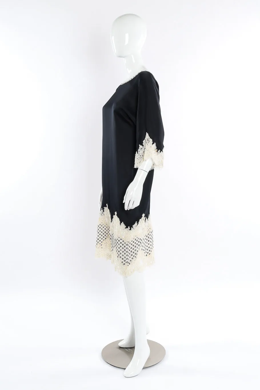 Satin and Lace Shift Dress