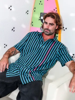 Schroff X Volcom Streifenshirt - Dusty Aqua