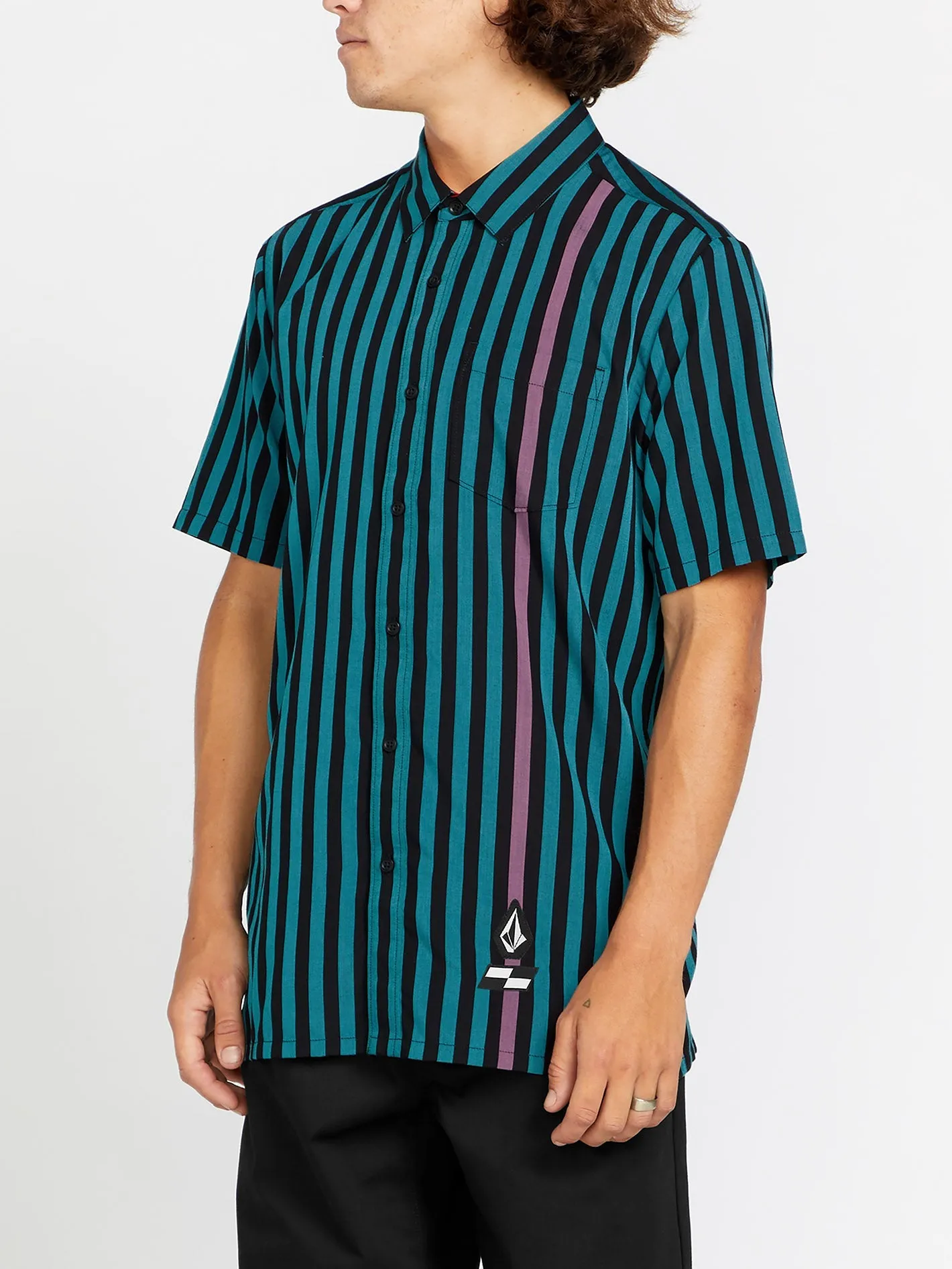 Schroff X Volcom Streifenshirt - Dusty Aqua