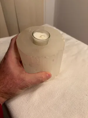 Selenite Tea Light Holder