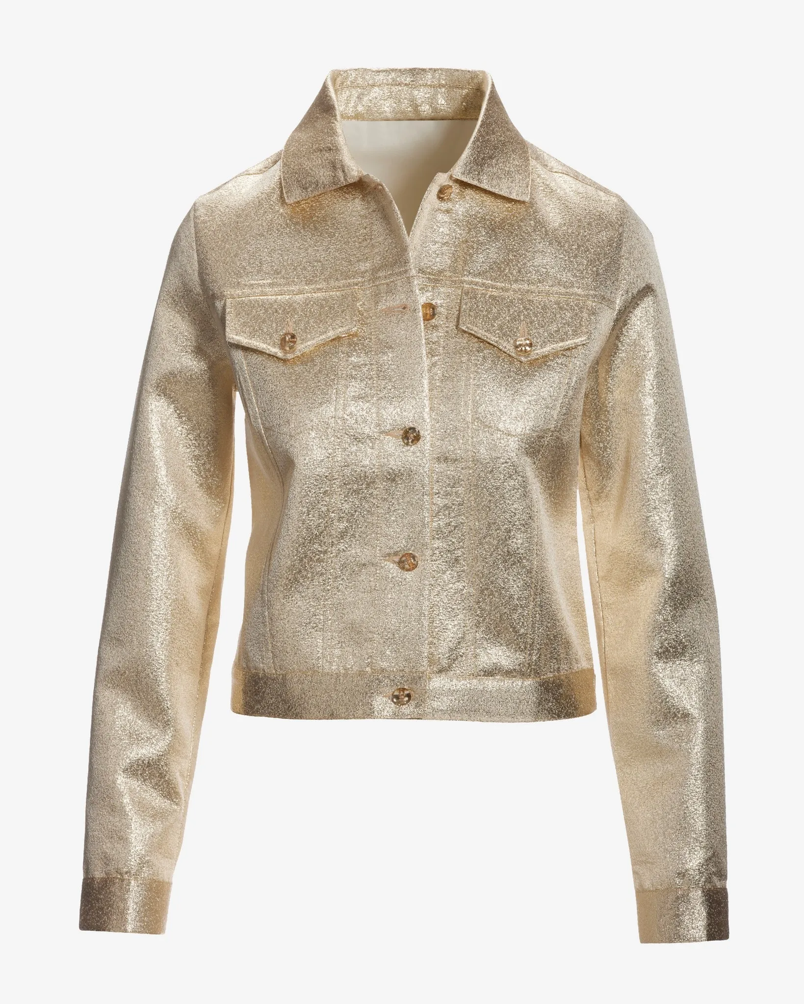 Shimmer Brocade Lightweight Jacket Gold