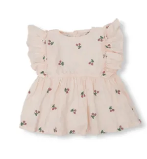 Shirley Bredal Top - Dusty Pink/Cherry Embroidery