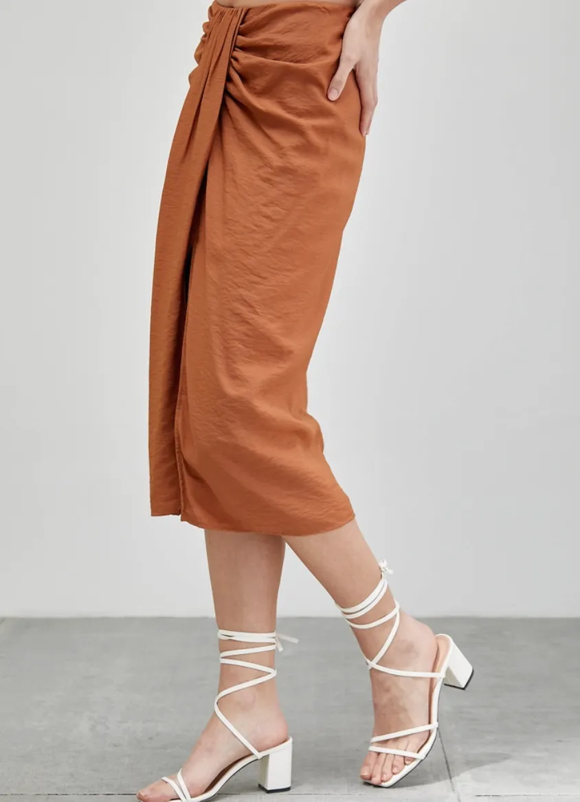 Side Slit Detail Midi Skirt