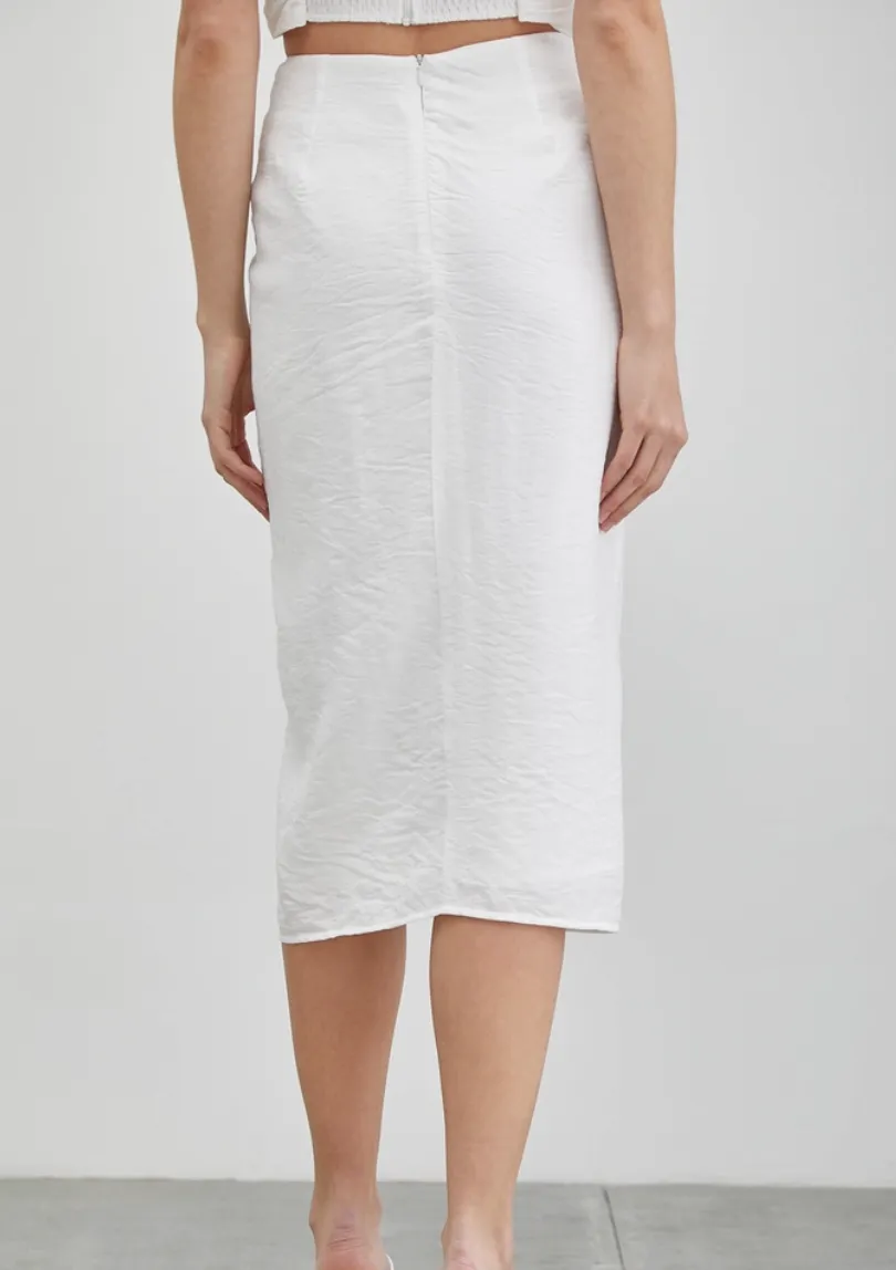 Side Slit Detail Midi Skirt