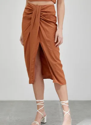 Side Slit Detail Midi Skirt