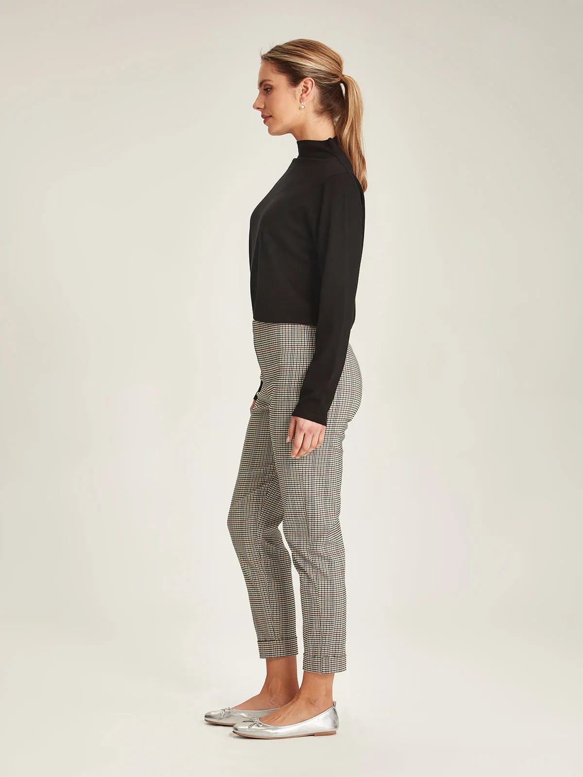 Sills Check Cuffed Hepburn - Acorn Check