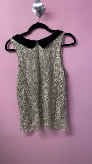 Silver Lace Peter Pan Tank