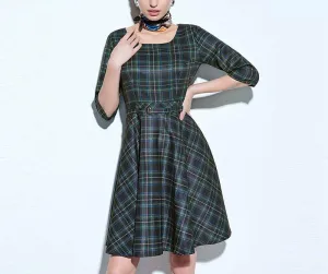 Sisjuly women dresses casual elegant vintage plaid dress christmas dress women's clothing style winter party dresses