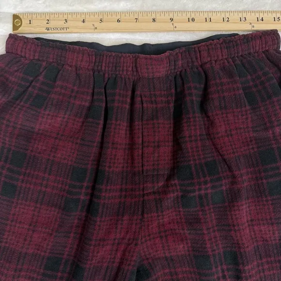 SKIMS  Unisex Fleece  Flannel Sleep pants  Medium in  Wine Plaid NWOT
