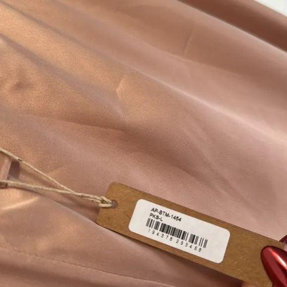 Skims Woven Shine Satin LoungePants Pink Sand