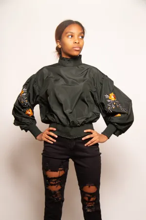 Smocked Shirt Embroidery Sleeve