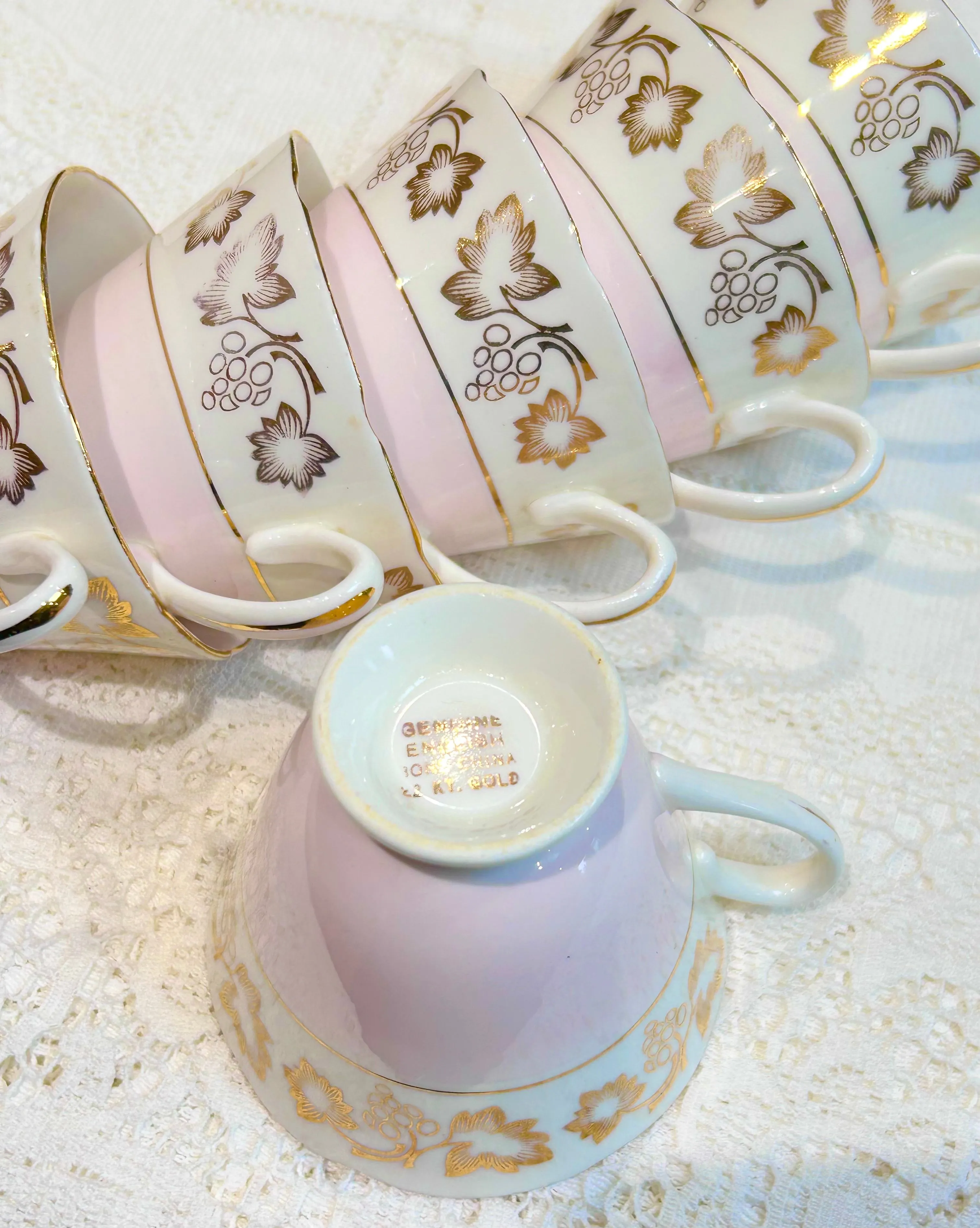 Sold Out - Pink & Gold Teacup Set