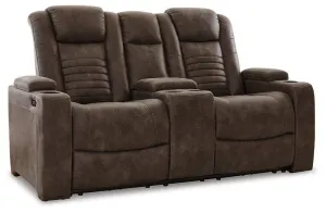 Soundcheck Earth Power Reclining Loveseat with Console
