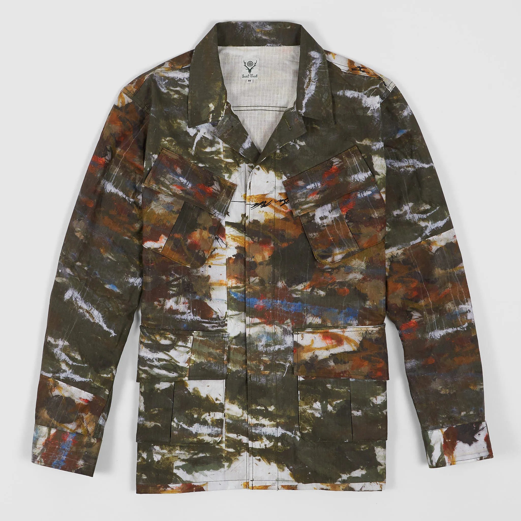 South2 West8 x Ben Miller Printed Artwork Hunting Fatigue Overshirt Jacket