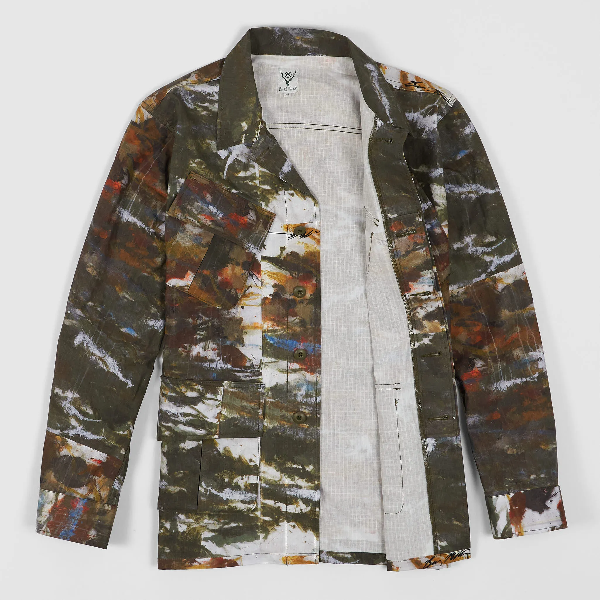 South2 West8 x Ben Miller Printed Artwork Hunting Fatigue Overshirt Jacket