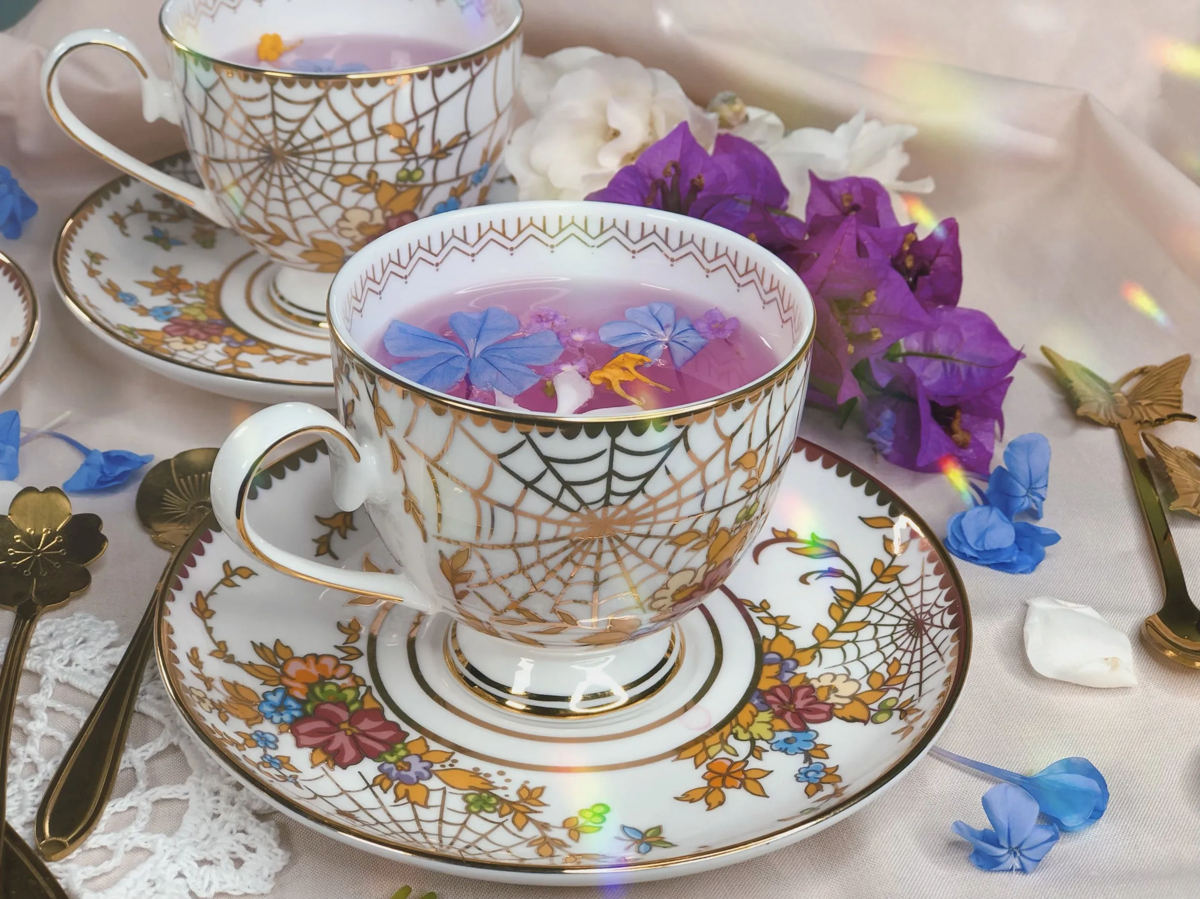 Spiderweb Tea Cup & Saucer Set