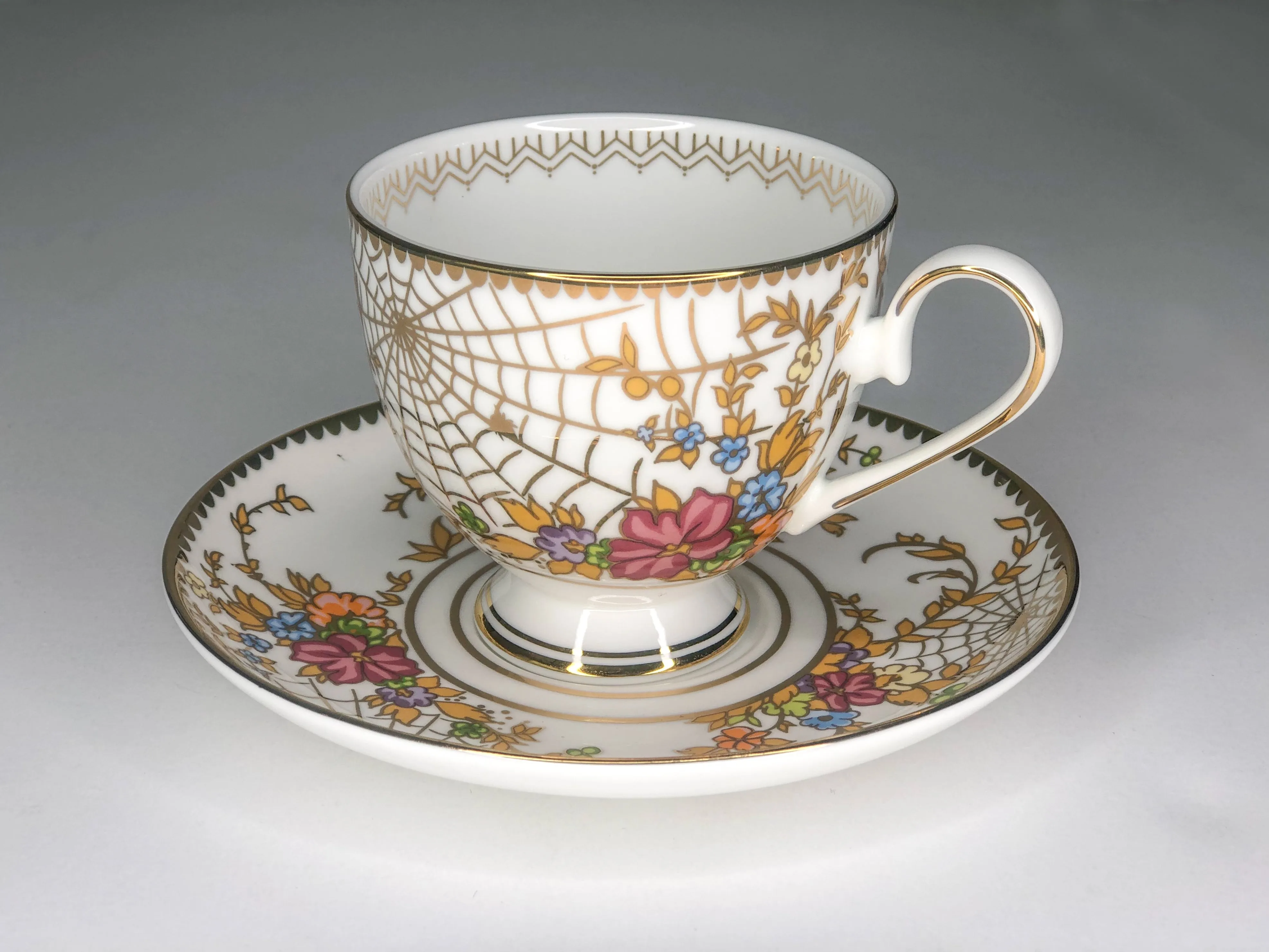 Spiderweb Tea Cup & Saucer Set