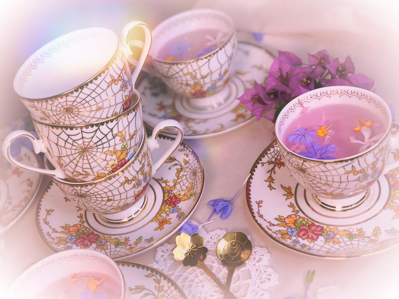 Spiderweb Tea Cup & Saucer Set