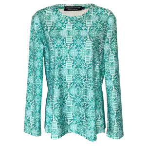 St. Pete  Crew Neck Sun Shirt in Peace Love Pickleball Aqua