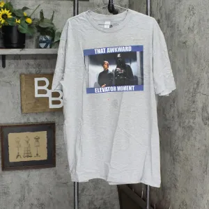 Star Wars Awkward Elevator Moment Mens Tops Short Sleeve Tee Shirt Gray XL Tall