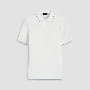 Stripe Stitch Three Button Polo Sweater