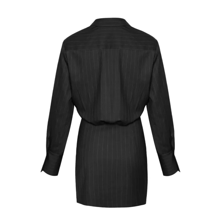 Stripe Suit Shirt Dress