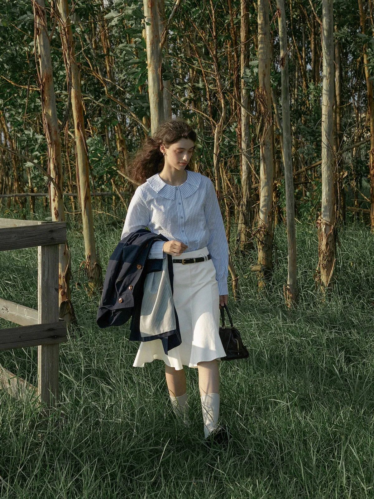 Striped Button-Up Blouse