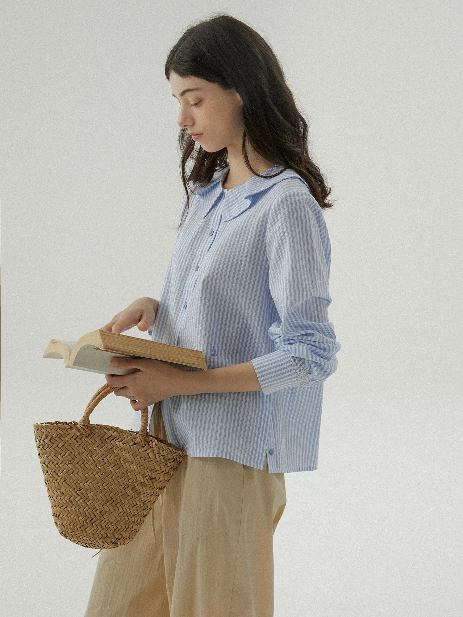 Striped Button-Up Blouse
