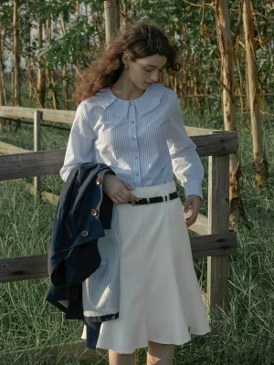 Striped Button-Up Blouse