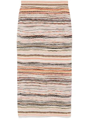 Striped midi skirt