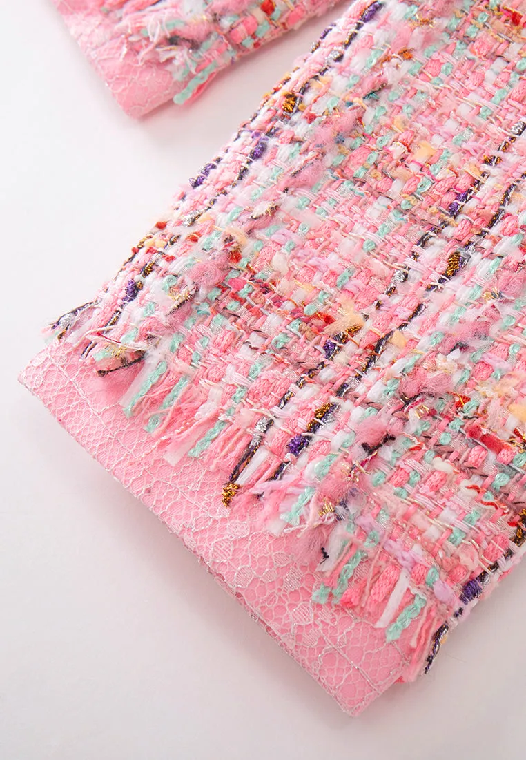 Structured Frayed-detail Checked Jacket