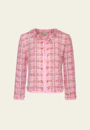 Structured Frayed-detail Checked Jacket
