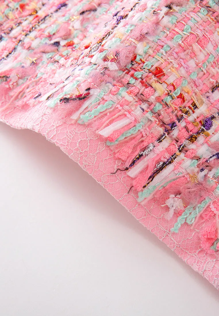 Structured Frayed-detail Checked Jacket