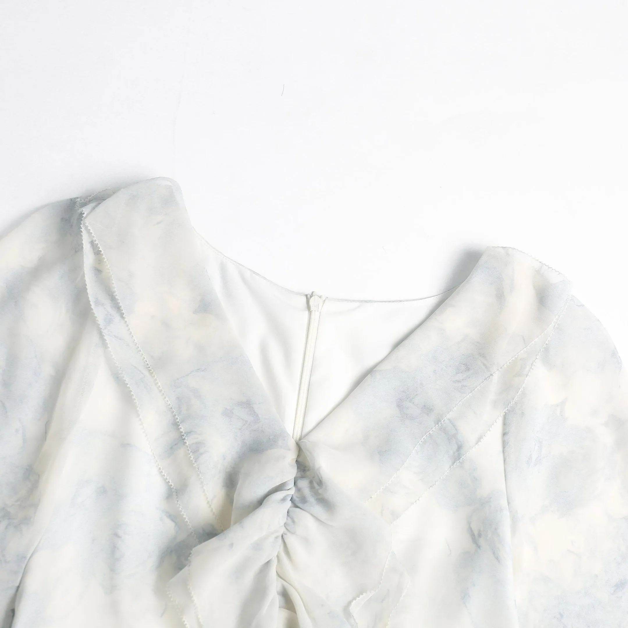 Stylish Mesh Chiffon Dress with Asymmetrical Hem for Women